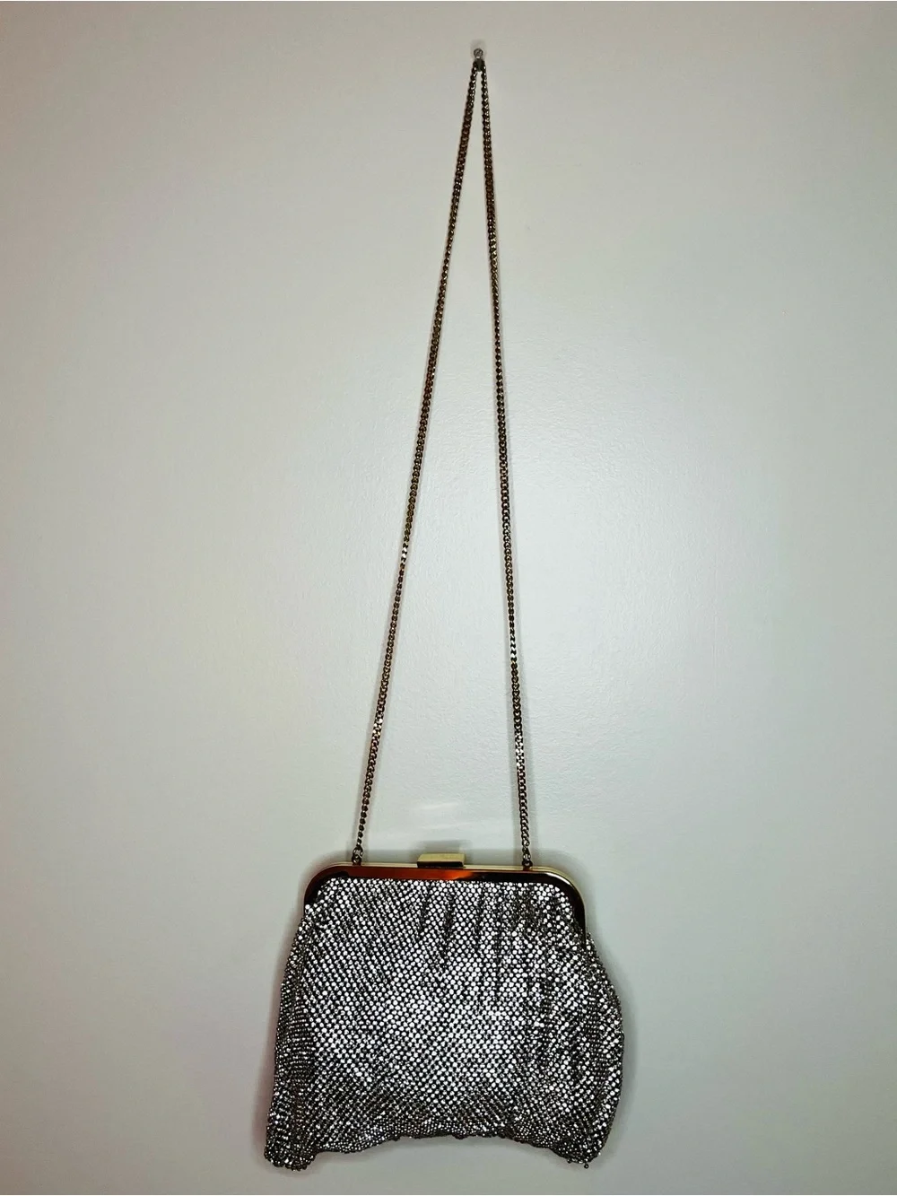 Zara Metallic Gold Clutch/Crossbody Bag